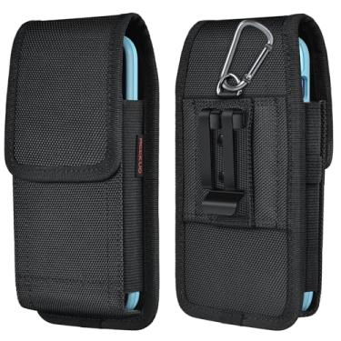 Imagem de ACCKUO Coldre de telefone para cinto com clipe de metal e fecho magnético compatível com Galaxy S25/S24/S23/S22/S21/S20 Ultra A16 A26 A35 A36 A55 A56 para proteção diária, GG - Preto