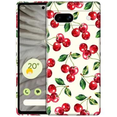 Imagem de GlamCase Capa para Google Pixel 7A 5G, Google Pixel 7A 5G - Design padrão aquarela cereja impresso fino e elegante bonito plástico rígido designer capa de telefone traseira para Pixel 7A 5G