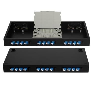 Imagem de Duogalia Pacote com 2 LC-SM 12 Duplex 24 Portas Caixa de Montagem em Rack com Bandejas de Emenda Kit LC-UPC Monomodo (Inclui Pigtail e Acopladores) Serve para Rack de 48 cm