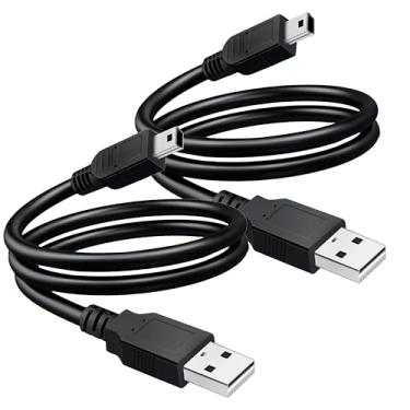 Imagem de SaiTech IT 2 pacotes 50 cm (1,5 pés) USB 2.0 A para Mini 5 pinos B cabo para leitores externos HDDS/câmera/cartão