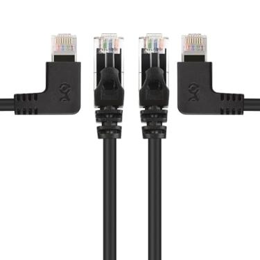 Imagem de Cable Matters 10 Gbps Combo Cat 6 90 graus, cabo Ethernet de ângulo direito Cat6, 1,5 m (ângulo esquerdo + cabo Cat6 com ângulo direito)