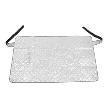 Imagem de X AUTOHAUX Capa de para-brisa traseira preta para para-brisas magnéticas de gelo e neve contra poeira de gelo para para-brisa traseiro automotivo com lado refletivo