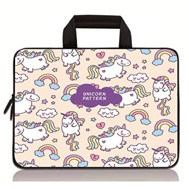 Imagem de RUYIDAY Capa universal para tablet infantil de 7 a 9 polegadas, bolsa de transporte de neoprene portátil para Apple iPad Mini, Samsung Galaxy Tab, Google, HP, Acer, ASUS (unicórnio arco-íris)