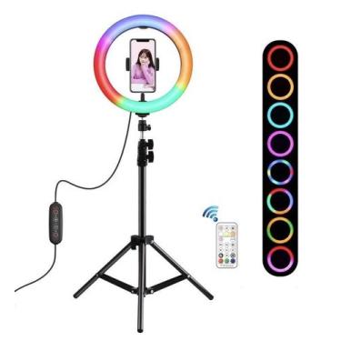 Imagem de Ring Light 26cm 10 polegadas RGB Bicolor LED 30W Suporte Celular Ilumi