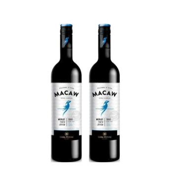 Imagem de Kit Vinho Macaw Merlot Tinto Demi-sec Casa Perini 750ml 2uni