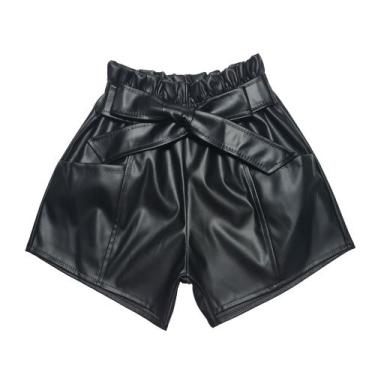 Imagem de Short Infantil Couro material sintético Menina Blogueirinha Mini Diva 