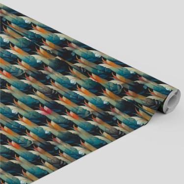 Imagem de Tecido Oxford Estampado Folhas penas aquarela - 1,40m - Core Decore
