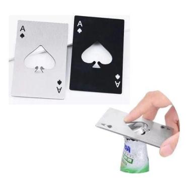Imagem de Kit 24 Abridor De Garrafa Formato Carta De Baralho De Inox - oem, Meta