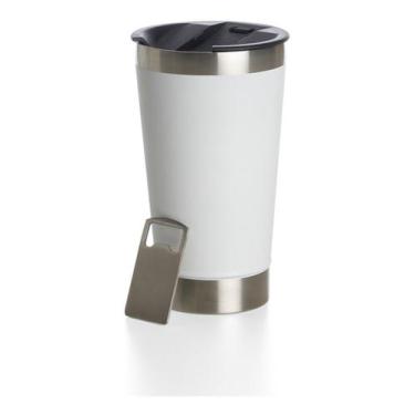 Imagem de Copo Termico Com Tampa E Abridor Para Bebidas Quente Gelada Chopp 473 