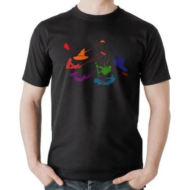 Imagem de Camiseta Algodão Kite Surf Freestyle - Foca na Moda, Preto, GGG