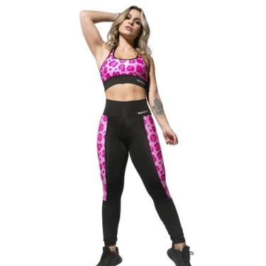 Imagem de Conjunto Fitness Top E Legging Sublimado Print Pink WarFit, P