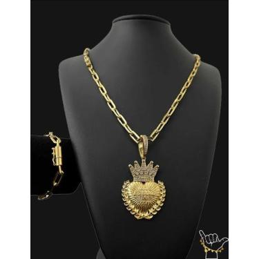Imagem de Kit Cadeado Alongado 7mm - Banhado a ouro 18k - ToJoia18k