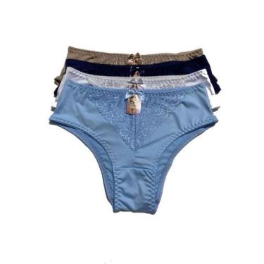 Imagem de kit 6 Calçolas de senhora com renda e forro de algodão - Nadir, GG-50/