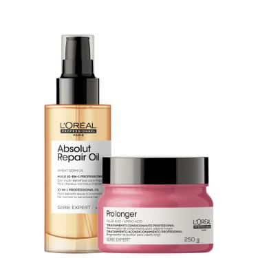 Imagem de Kit L`Oréal Professionnel Serie Expert Absolut Repair Oil Pro Longer (2 Produtos)