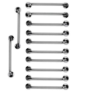 Imagem de Barra Apoio 60cm Aço Inox Kit 12 Unidades Suporte Acessibilidade Idoso