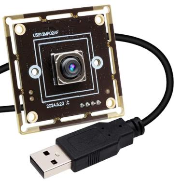Imagem de ELP Módulo de câmera USB de foco automático de 12 mp 4K 30fps placa de webcam para computador mini UVC USB2.0 1080p 60fps câmera para PC 300ms PDAF câmera de queima de luz de foco automático rápido