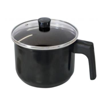 Imagem de Caneca Preta 2l Esmaltada Cerâmica Indução Cooktop Elétrico Gás - JJB 
