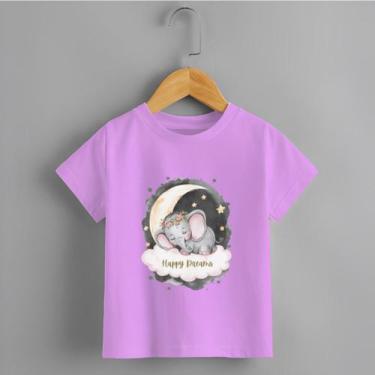 Imagem de Camiseta Infantil Menina Elefante Happy Dreams Personalizada Lançament