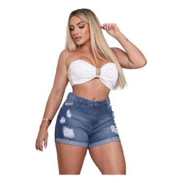 Imagem de Shorts Jeans Feminino Slim Cintura Alta C/ Rasgos 955841 - You Jeans, 