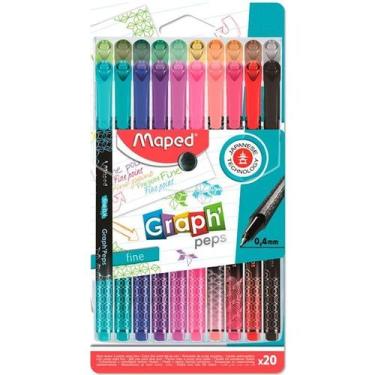 Imagem de Caneta Hidrocor Graph Peps Premium Estojo X 20 Cores 749051 - Maped