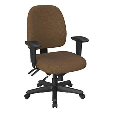Imagem de Office Star Cadeira de escritório ergonômica para encosto médio com altura ajustável, inclinação e apoios de braço acolchoados, tecido Interlink para outono
