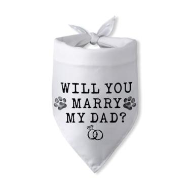 Imagem de Will You Marry My Dad Bandana de casamento para cães ideias de presente para lista de presentes de casamento, decorações de festa de noivado, roupa de casamento, acessórios para fotos de noivado,