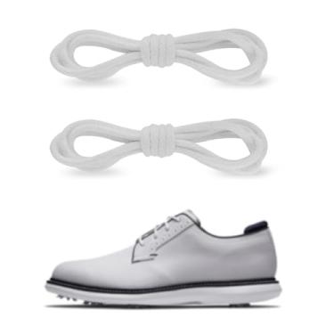Imagem de NDTEZUGT Cadarços de sapato de golfe 100% algodão para calçados esportivos de golfe FootJoy, 2,5 mm, sem enceramento, cordões de substituição, Branco, 28"/70cm