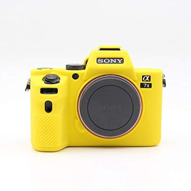 Imagem de Capa para Sony A7II, BolinUS Fullbody Ultrafina, leve de borracha, capa de silicone macio para Sony Alpha A7ii A7R2 A7Rii A7sii, Amarelo