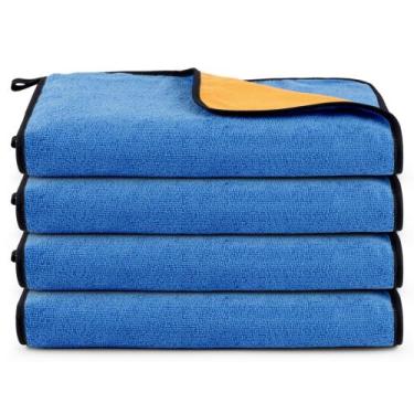 Imagem de Kit 04 Panos Flanela E Microfibra Dupla Face Toalha Para Limpeza Em Ge