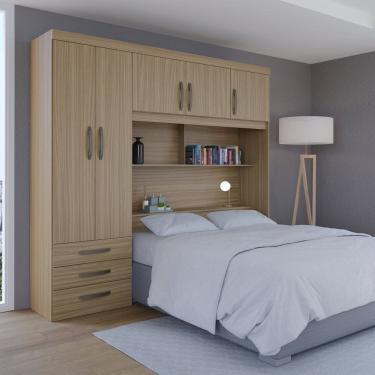 Imagem de Guarda Roupa 5 Portas 3 Gavetas 1 Baú Cancun Cedro