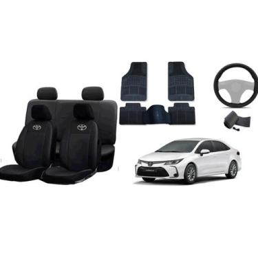 Imagem de Kit Capa Automotiva Corolla 20-24 + Tapete e Volante - Aero print