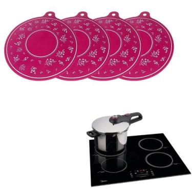 Imagem de  Almofada De Silicone Para Fogão De Indução Com 4 Peças - Kapnoh, Verm