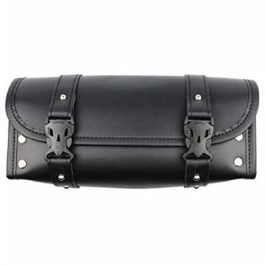 Imagem de Mala de viagem para motocicleta, garfo, ferramentas, bolsas de armazenamento de couro, bolsa de viagem frontal para Sportster XL Touring Softail Dyna Road King, capa superior de motocicleta