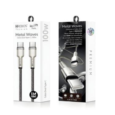 Imagem de Cabo Turbo Metal Waves Tipo C Tipo C Hrebos Premium CB-351C