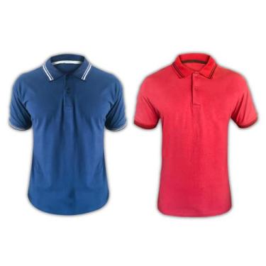 Imagem de Kit 2 Camisetas Polo Masculina Várias Cores Atacado Lisa Original - MT