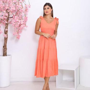 Imagem de Vestido Feminino Midi Busto Lastex Casual - SML Fashion, Mulher, Rosa,