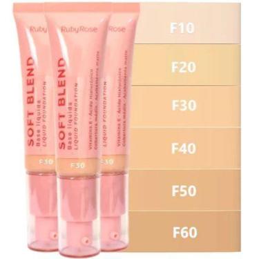 Imagem de Base liquida Soft Blend Acabamento Matte - Ruby Rose, F60