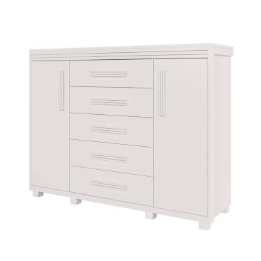 Imagem de Cômoda Para Quarto Havana Linha Alta MDF Com 2 Porta 5 Gavet