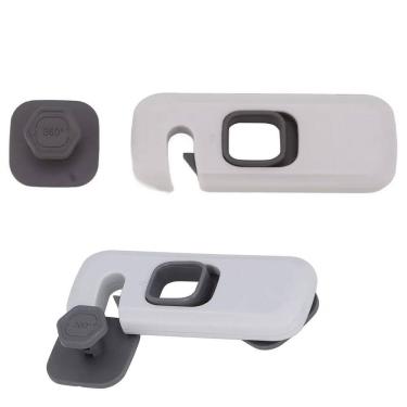 Imagem de Fechadura Trava de Segurança Armario Gaveta Geladeira Protege Bebe Criança Evita Acidente Porta Janela Resistente Multiuso