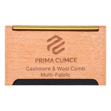Imagem de Prima Cumce Pente de caxemira – Pente de madeira para malhas, suéteres de caxemira e lã fina – Removedor de penugem para barbeador de tecido de madeira com cabeça de cobre – Depiller manual portátil para roupas, penugem