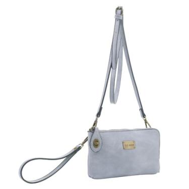 Imagem de Liz Soto Carteiras femininas Tina – Bolsa de mão conversível para bolsa de ombro ou bolsa de mão, bolsa de pulso, Azul claro