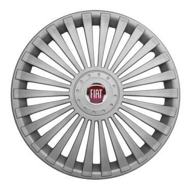 Imagem de Calota Aro 15 171AR-PTA + Emblema Alumínio Fiat V - Garagem Online Gri