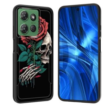 Imagem de JHYYTUJTYP Capa para Moto G 5G 2025, [Teste de queda de grau militar] Capa protetora resistente à prova de choque resistente à prova de choque para Motorola Moto G 5G 2025 de 6,7 polegadas, crânio mão