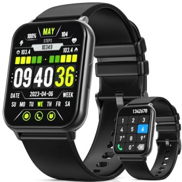 Imagem de Hrich Smartwatch, Relógio Inteligente para Homens e Mulheres, com Notificacao de Mensagem e Atender Chamadas,Tela HD Touch1,91'',100+Vários Modos Esportivos, para Android/iOS