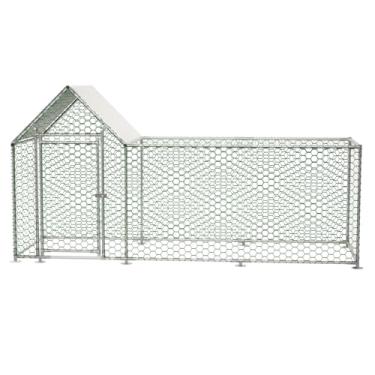 Imagem de Gaiola grande de metal para galinheiro de 25 x 7 m, para galinha, coelho, pato, cão, cerca com capa à prova d'água para quintal externo
