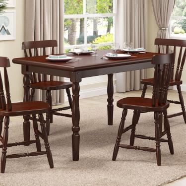 Imagem de Mesa de Jantar 103EA com 04 Cadeiras 150EA Castanho Acetinado Piratini