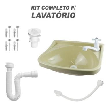 Imagem de Kit Pia de Banheiro Várias Cores Cód. 8061 - COMPLETO - BEGE - Pró Met