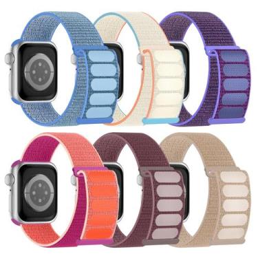 Imagem de Pulseira de relógio Honeystraper Sport Nylon Loop, pacote com 6, 38-49