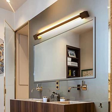 Imagem de Luminária de espelho de penteadeira ajustável, luminária de banheiro linear LED, arandela minimalista, luminárias de parede de tira longa, luzes frontais de espelho preto sobre o gabinete, i