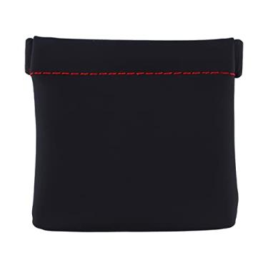 Imagem de Capa macia para fone de ouvido com cordão, capa para fone de ouvido 30,5 x 23,5 x 2,5 cm, preta, bolsa de transporte para fones de ouvido